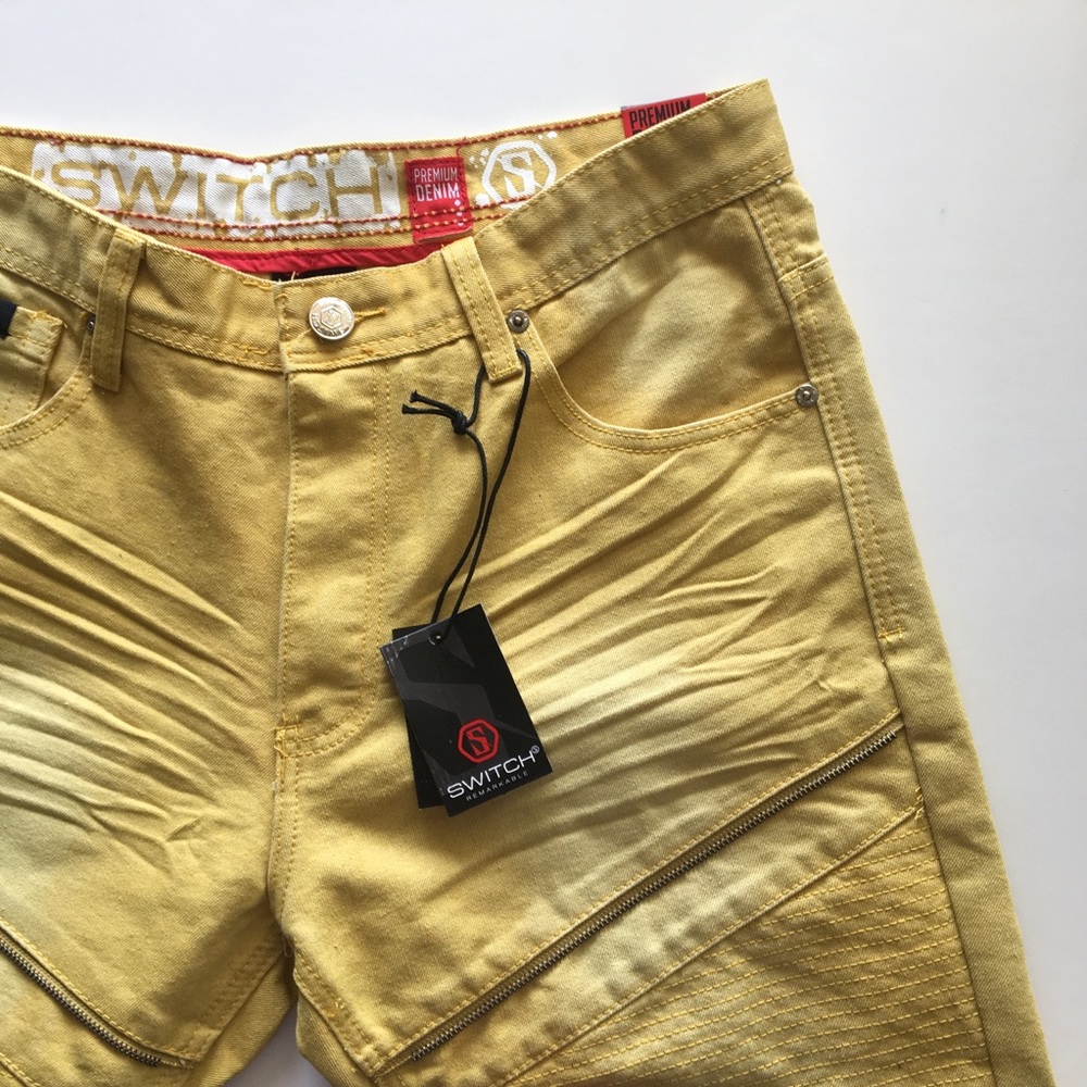 Mustard Denim Shorts